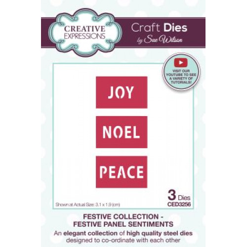 festive panel sentiments - sue wilson slimline collection ced3256